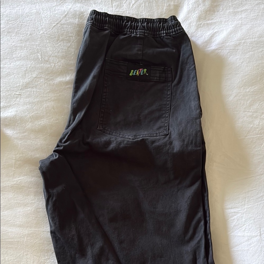 Beater Joggers  Black Cotton-Blend Relaxed Fit